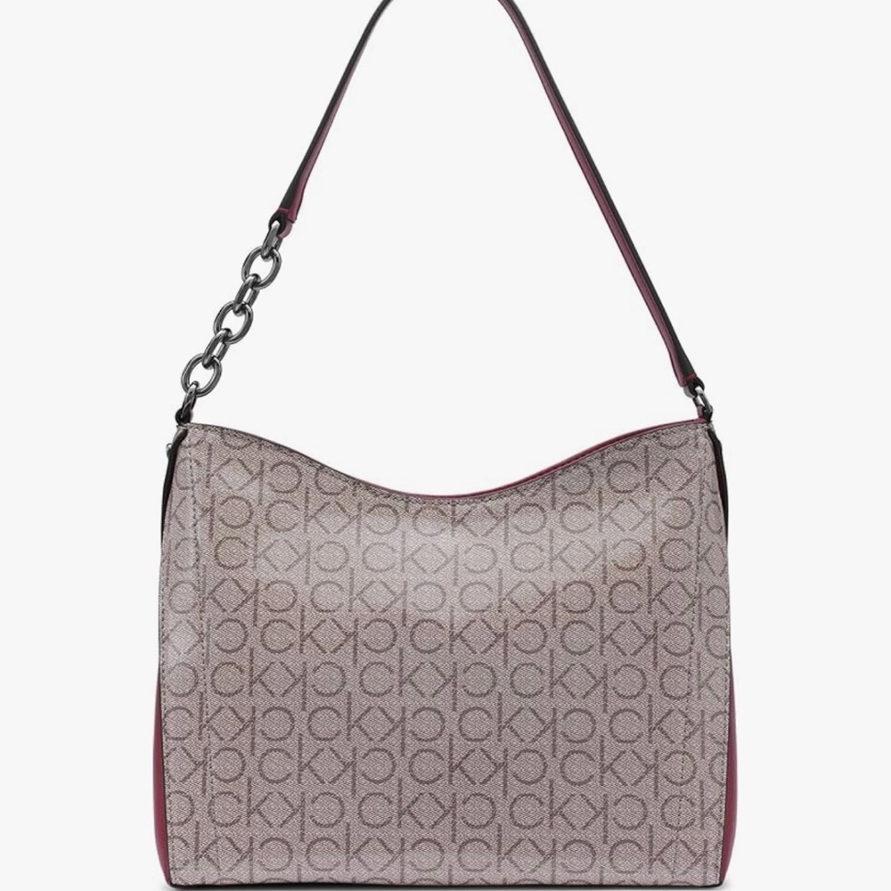 Calvin Klein Mauve CK Pattern Shoulder Bag